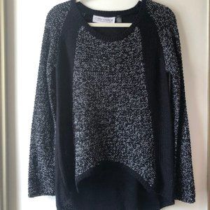 Gypsy Warrior Loose-knit High-low Black Pullover Sweater, Size S